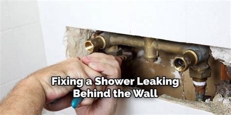 pipe above shower leaking|How to Fix a Shower Leaking Behind the Wall (Step。